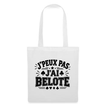 Ich kann nicht, ich habe belote Geschenk-Humor - Stoffbeutel - Weiß - Vorne