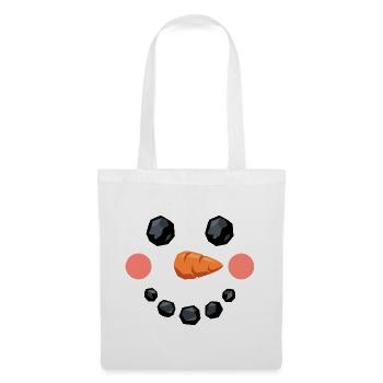 Lächelndes Schneemann Gesicht - Stoffbeutel - Weiß - Vorne