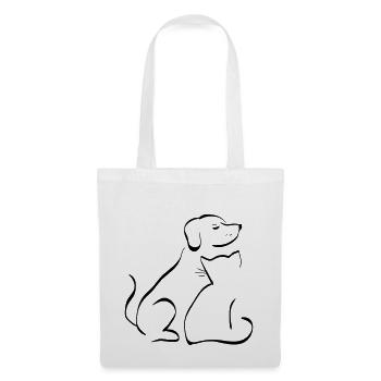 Hund Katze Freunde Tiere lieb Geschenk - Stoffbeutel - Weiß - Vorne