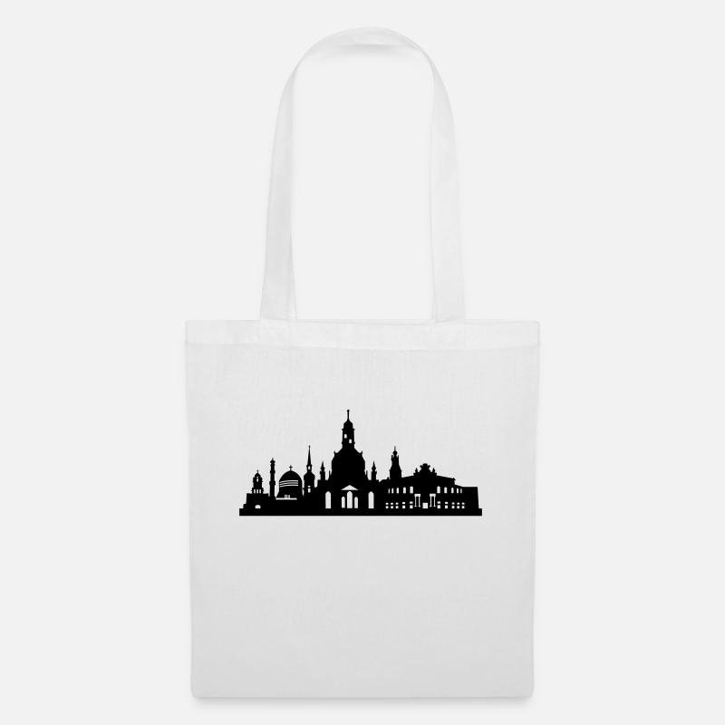 Dresden skyline small - Tote Bag - white