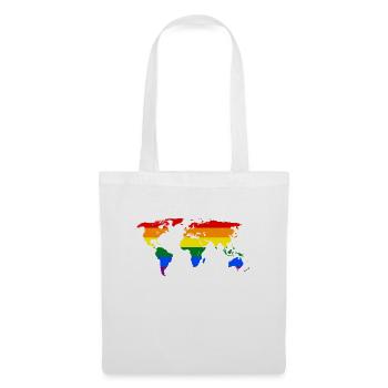 Rainbow World Map - Stoffbeutel - Weiß - Vorne