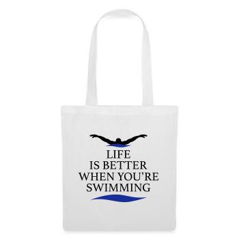 Schwimmen - Stoffbeutel - Weiß - Vorne