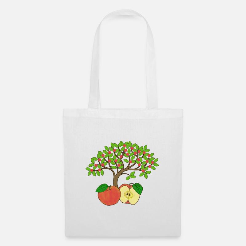 Apfelbaum, Apfel - Stoffbeutel - Weiß