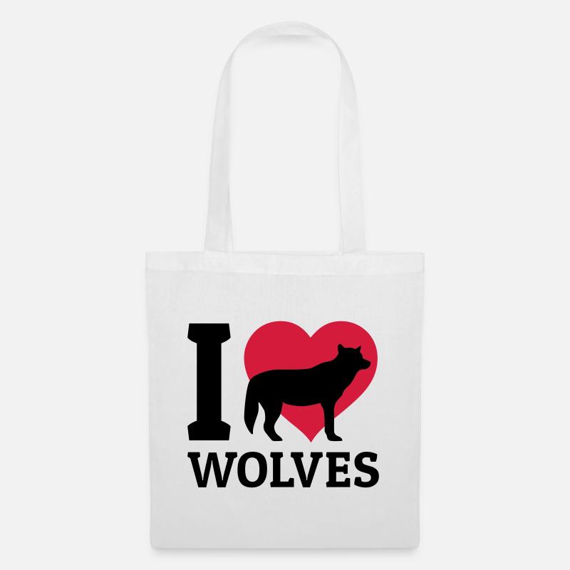 I love wolves - Tote Bag - white