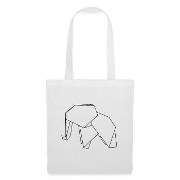 Origami Elefant - Stoffbeutel - Weiß - Vorne