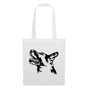 Tête de berger allemand - Sac en tissu - blanc - Devant