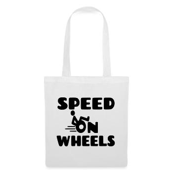Vitesse sur roues, utilisateurs de fauteuils roulants de course * - Sac en tissu - blanc - Devant