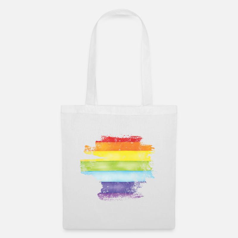 Pride Brush Rainbow - Tote Bag - white