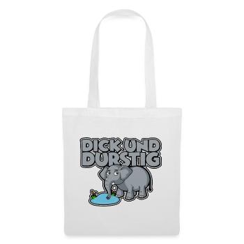 Dick und durstig - Stoffbeutel - Weiß - Vorne