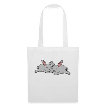 2 bunnies in love - Tote Bag - white - Front