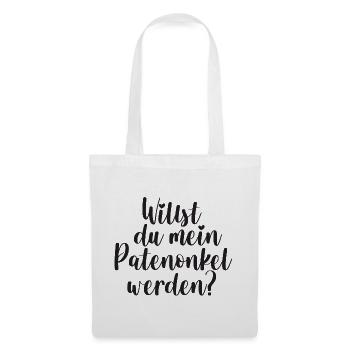 Patenonkel Frage Geschenk Pate Onkel - Stoffbeutel - Weiß - Vorne