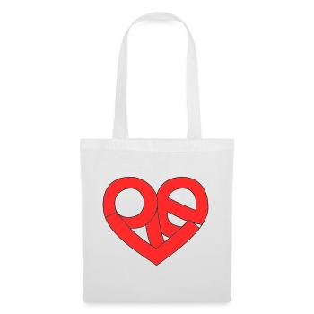 L’amour dans le cœur - Sac en tissu - blanc - Devant