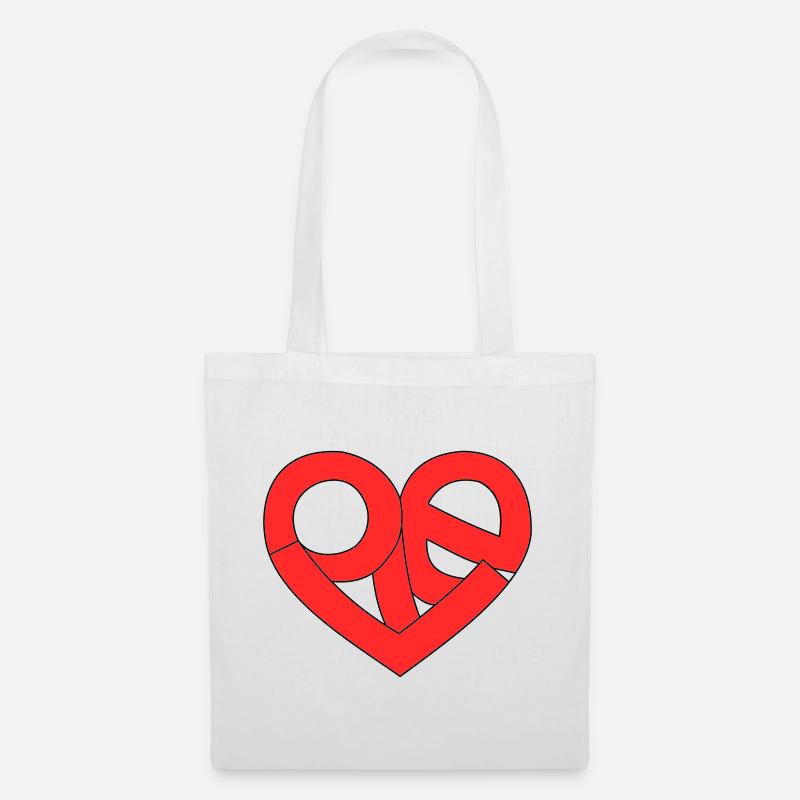 Love im Herz - Stoffbeutel - Weiß