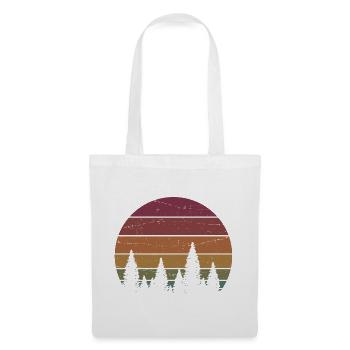 Retro Forest Mountains Hiking Adventure Outdoor - Tote Bag - white - Front