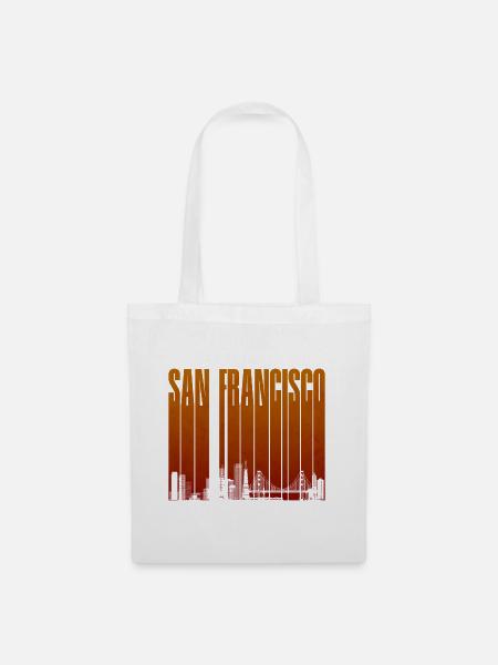 San Francisco Orange Skyline - Stoffbeutel - Weiß