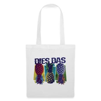 Dies das Ananas Pineapple Frucht Retro Spruch - Stoffbeutel - Weiß - Vorne
