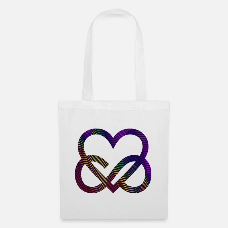 Herz Symbol Bunte Wellen Infinity Heart Liebe - Stoffbeutel - Weiß