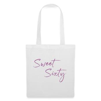 Sweet Sixty Geschenkidee zum 60. Geburtstag - Stoffbeutel - Weiß - Vorne