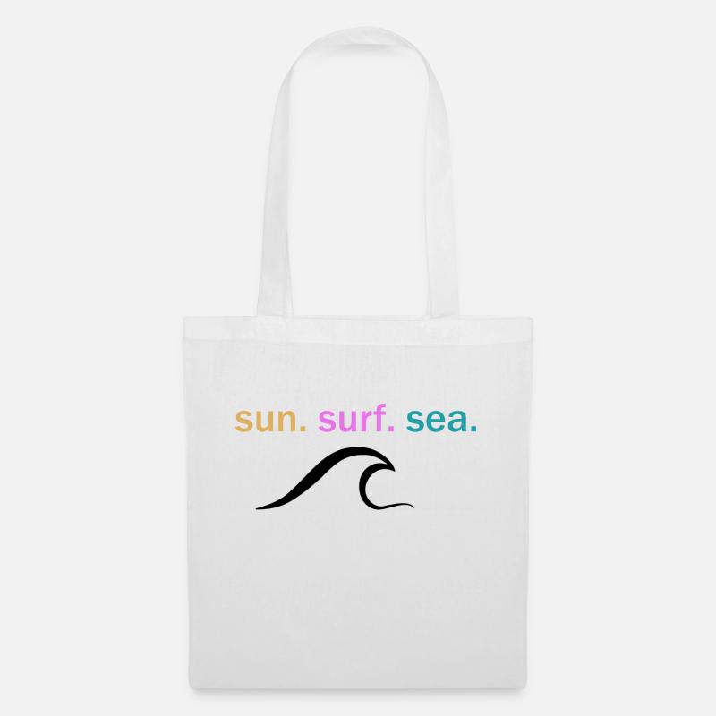 sun. surf. sea. - Stoffbeutel - Weiß