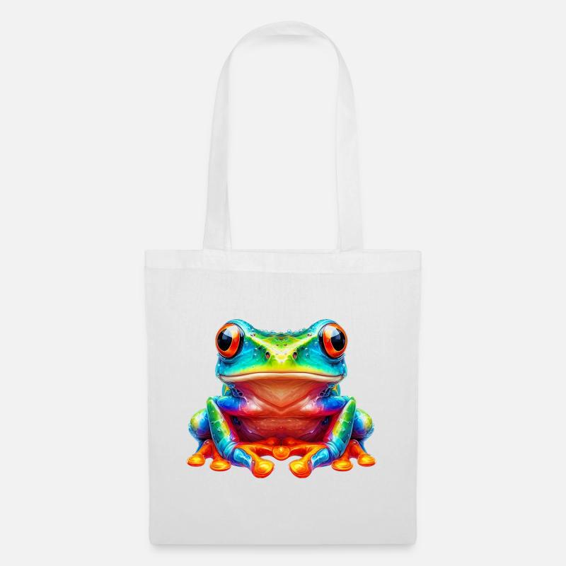 Frosch - Stoffbeutel - Weiß