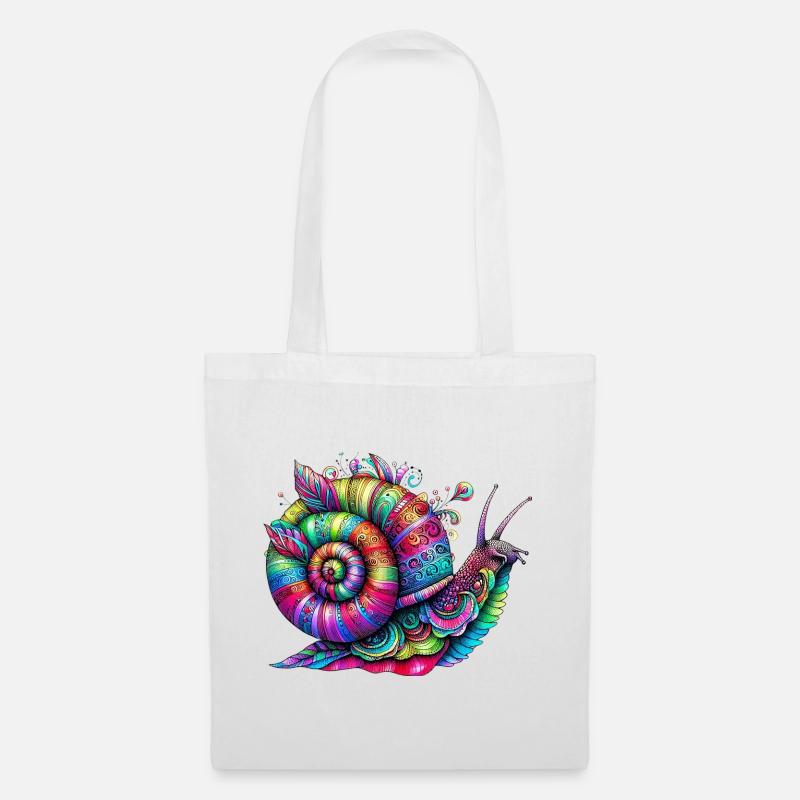 Schnecke - Stoffbeutel - Weiß