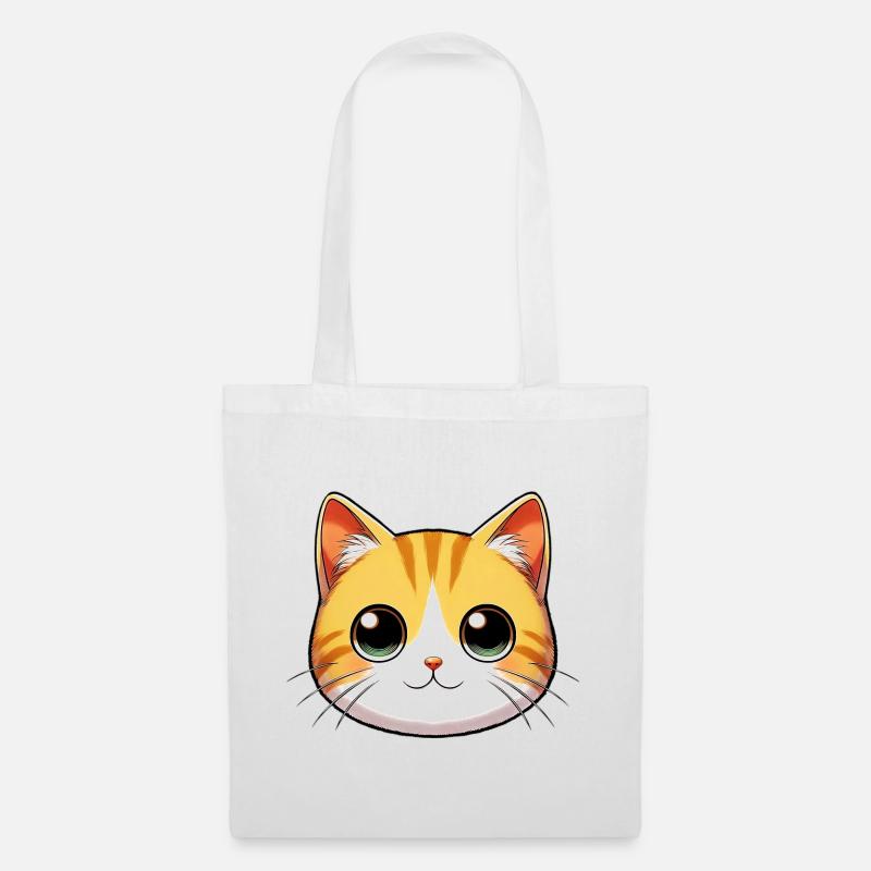 Katze - Stoffbeutel - Weiß