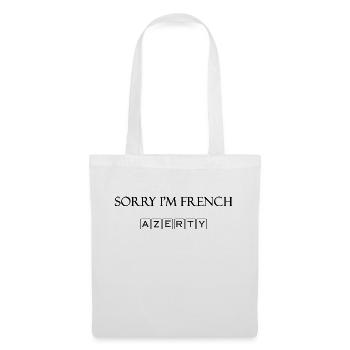 azerty noir - Sac en tissu - blanc - Devant
