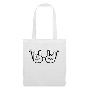 Lunettes de soleil métal rock graffiti cornes geste de la main - Sac en tissu - blanc - Devant