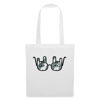 Lunettes de soleil métal rock graffiti cornes geste de la main - Sac en tissu - blanc - Devant