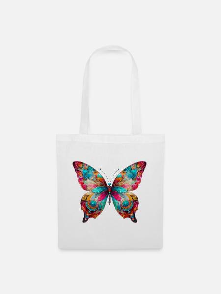 Schmetterling - Stoffbeutel - Weiß