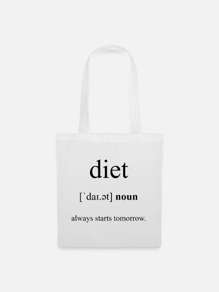 Diet | Diät Definition Dictionary - Stoffbeutel - Weiß
