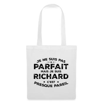 Richard Ein Vorname, eine Haltung Humor Richard - Stoffbeutel - Weiß - Vorne