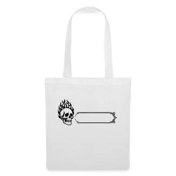 Tête de mort - Nom prénom - Sac en tissu - blanc - Devant