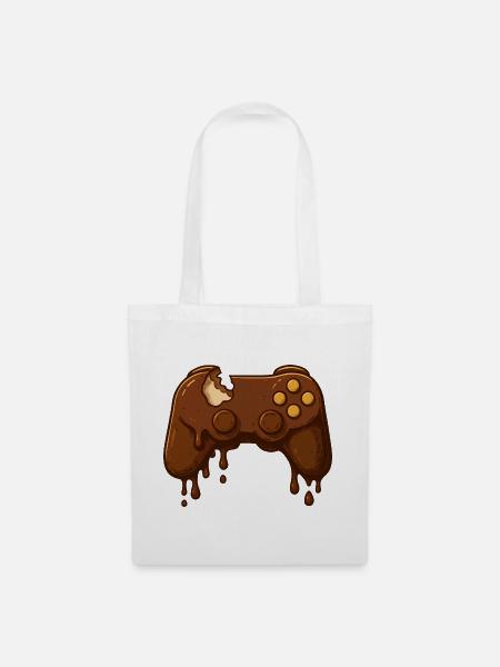Schokoladen Gamepad Tropfen - Stoffbeutel - Weiß