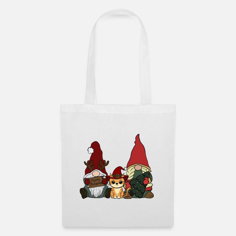 Katze Weihnachten - Stoffbeutel - Weiß