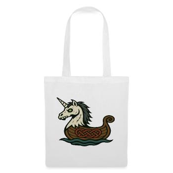 Undead Viking Unicorn in Nordic Longship - Tote Bag - white - Front