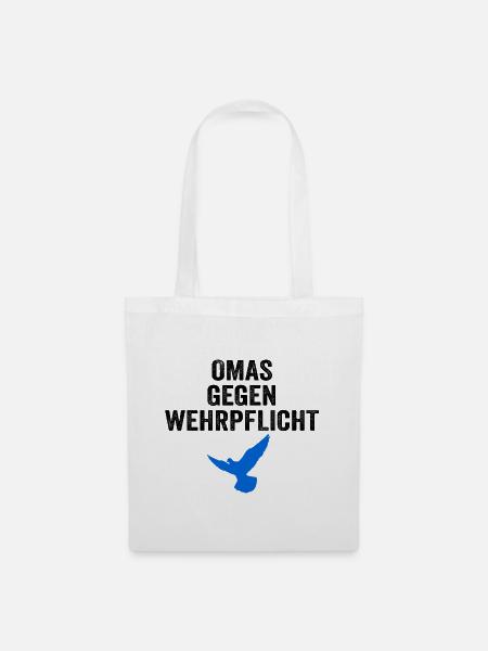 OMAS GEGEN WEHRPFLICHT mit Friedenstaube - Stoffbeutel - Weiß