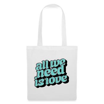 Tout ce dont tu as besoin, c’est d’aimer Retro - Sac en tissu - blanc - Devant
