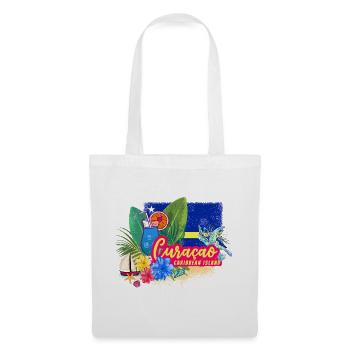 Curaçao Vintage Caribbean Souvenir with Turtle - Tote Bag - white - Front