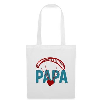 Papa Paragliding Herz - Stoffbeutel - Weiß - Vorne