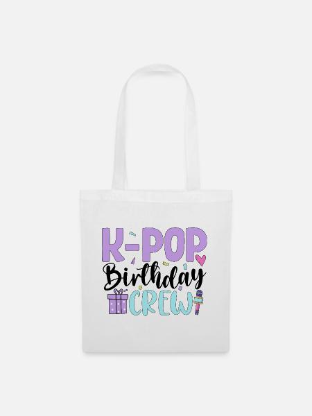 K Pop Birthday Crew - Stoffbeutel - Weiß