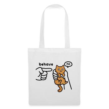 Petit chat entre de grandes mains – un peu trop mignon - Sac en tissu - blanc - Devant