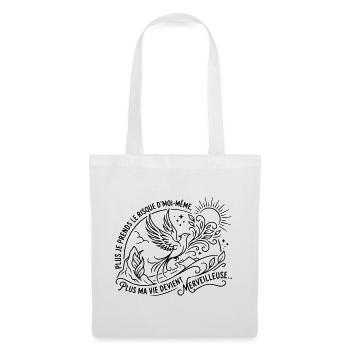 Plus je prends le risque d'être moi même, Plus ma  - Sac en tissu - blanc - Devant