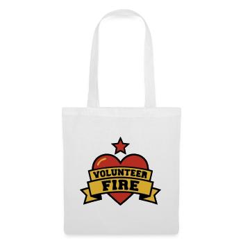 Volunteer Fire Heart Logo - Tote Bag - white - Front
