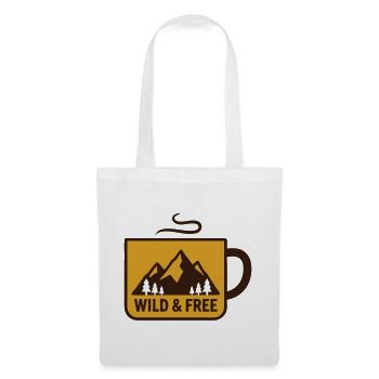 Heisse Tasse Berge Abzeichen - Stoffbeutel - Weiß - Vorne