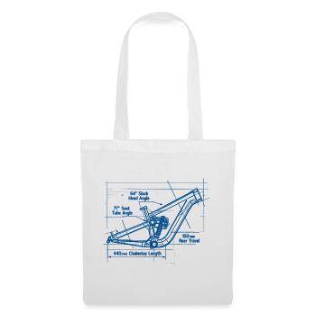 MTB Blueprint: Full-Suspension Frame Tech - Tote Bag - white - Front