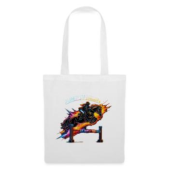 Jump in Neon – Equestrian Sports & Show Jumping - Tote Bag - white - Front