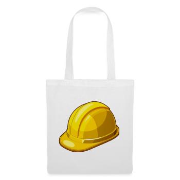 Gelber Schutzhelm - Stoffbeutel - Weiß - Vorne