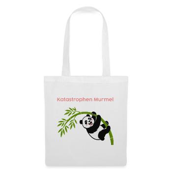 Katastrophen Murmel: Panda am Bambus - Stoffbeutel - Weiß - Vorne