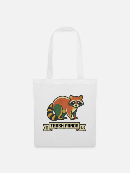 Retro Panda Trash Panda Design - Stoffbeutel - Weiß